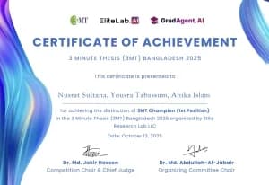Team THREE 1st Place at 3MT Bangladesh 2025